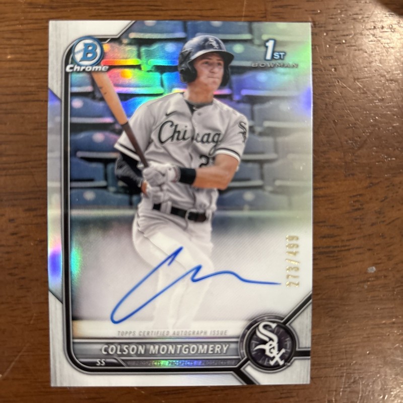 COLSON MONTGOMERY 2022 BOWMAN CHROME REFRACTOR 1ST AUTO ROOKIE /499 PSA 9 Q1725