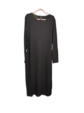 Stylewe Women's 2XL Black Ribbed Maxi Dress Long Sleeve NWOT Career Holidays