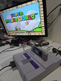 Super Nintendo SNES System w/OEM Controller & Cords TESTED AND WORKING! 