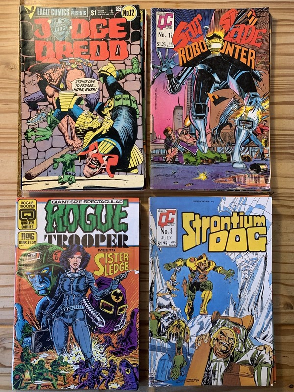2000AD US Editions Lot Of 25 Dredd, Rogue, Slade, Strontium Av Grade FN/FN+