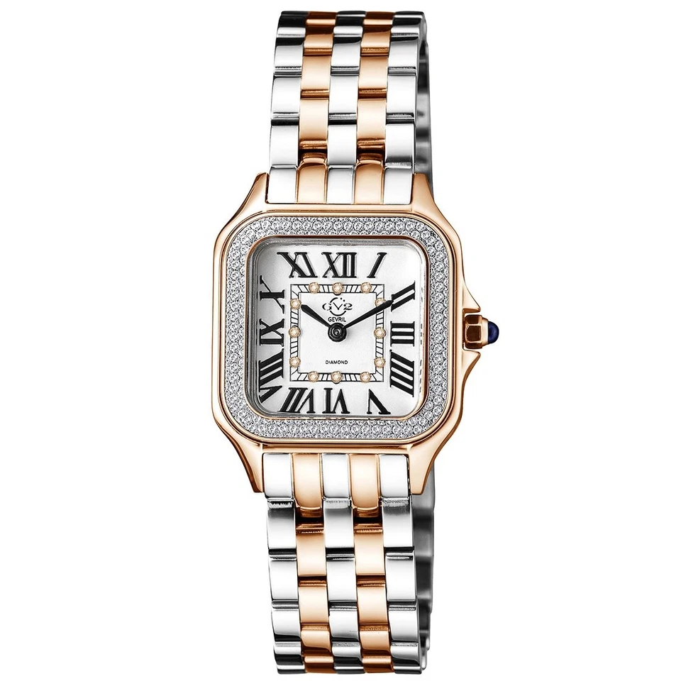 Reloj para mujer GV2 by Gevril 12114B Milán cuarzo suizo IPRG 2 tonos acero diamante