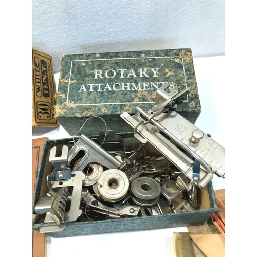 Vintage sewing machine attachments, notions, large lot antique sewing