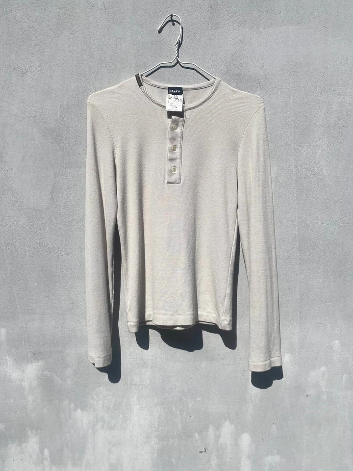 Raro Lujo Dolce&Gabbana Slim Manga Larga Camiseta Japonesa Grande Logo y2k Talla M Foto 3 de 4