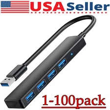 4 Port USB 3.0 Hub Splitter Multi Adapter 5Gbps High Speed PC Desktop Laptop LOT