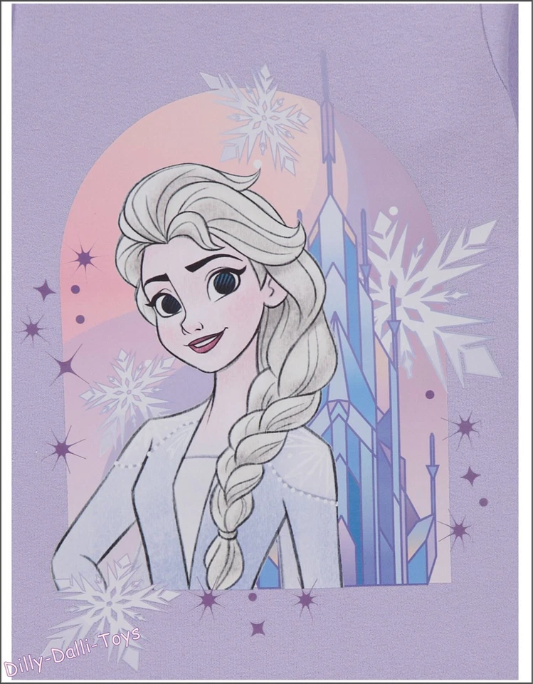 Girls Age 6 - 7 Disney Princess Elsa Frozen Pyjamas Long Sleeves Leg Tutu Skirt - Image 4 of 4