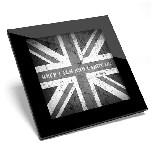 Glass Coaster BW Keep Calm Carry On Britain 36448 7626017384204 eBay