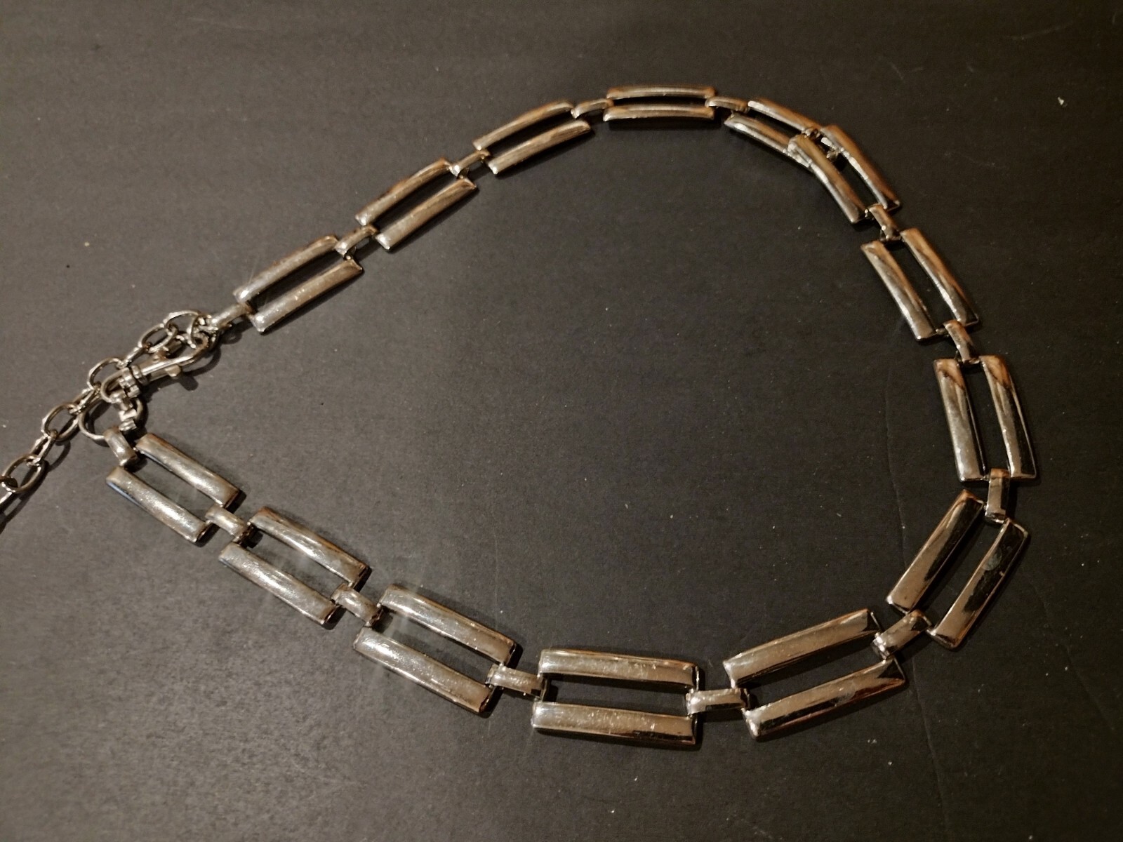 WOMEN'S CHICO'S SILVER RECTANGULAR LINK ADJUSTABL… - image 3