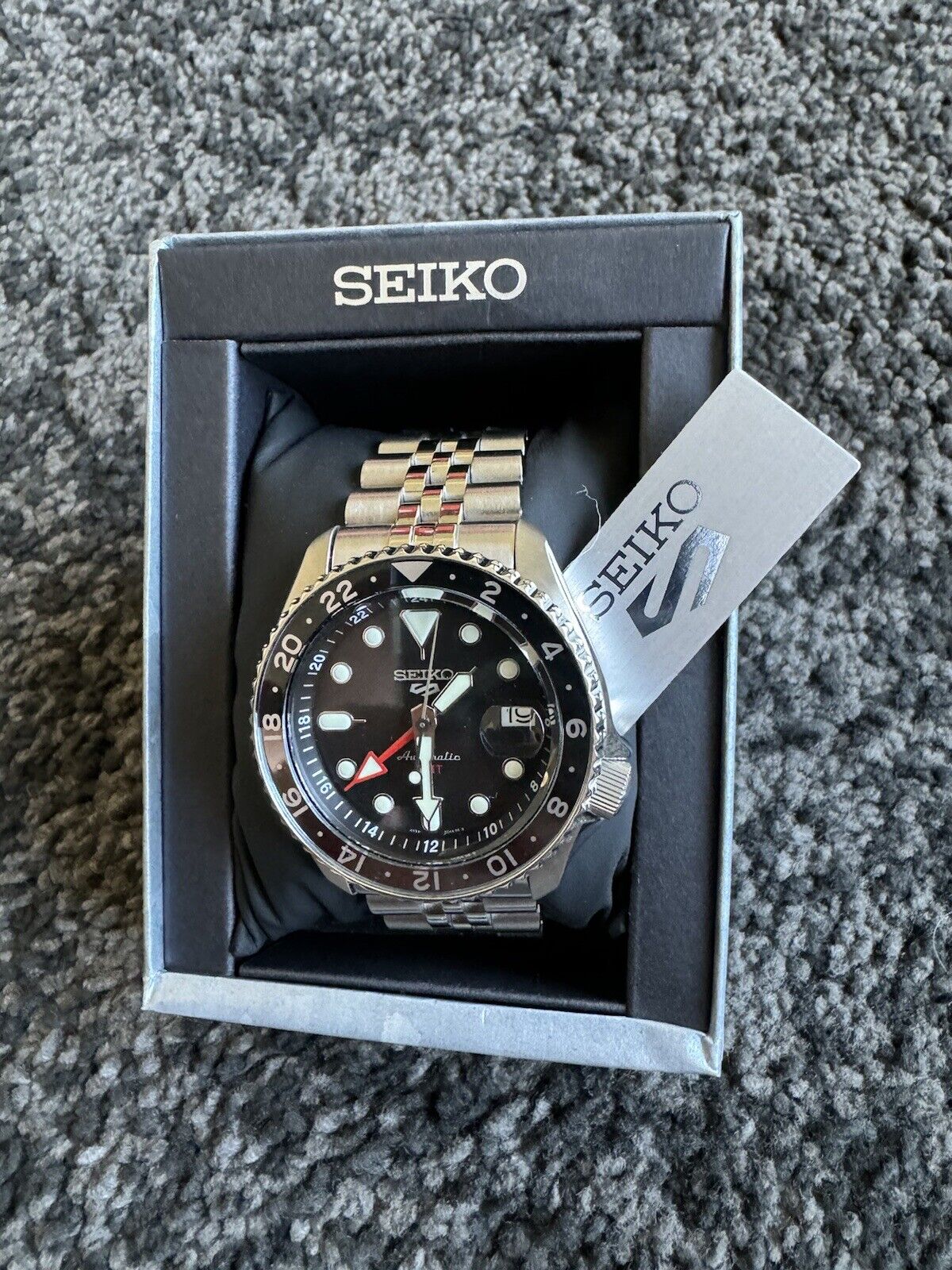 SSK001K1 5 Sports Seiko Men's Black Watch - - vintagewatches.pk