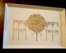 VTG Midcentury Modern Otagiri Golden Mist Melamine Snack Tray Set 60s Laquerware