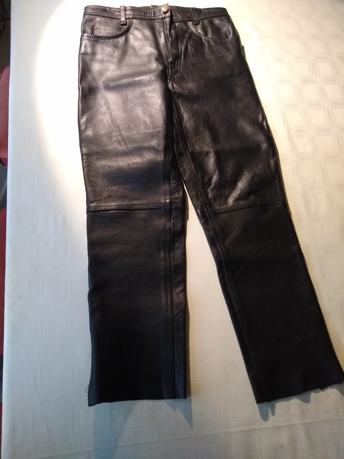 Mens Black Leather Motorcycle Pants eBay