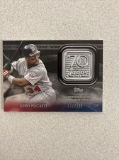 2021 Topps Update 70th Anniversary Logo Patch Kirby Puckett Black SP 137/299