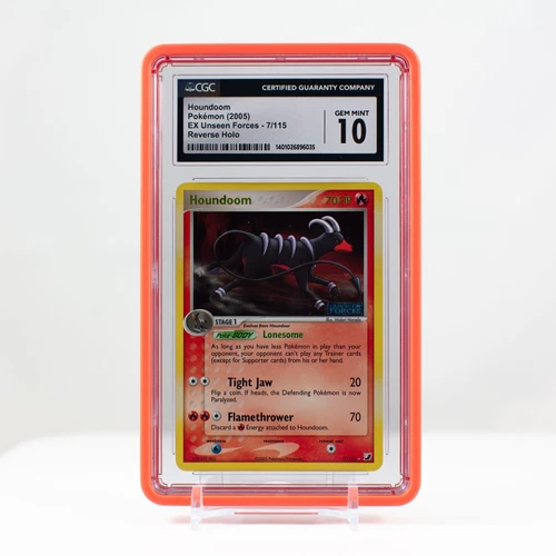 2005 Pokemon Houndoom Reverse Holo EX Unseen Forces 7 - CGC Gem Mint 10 