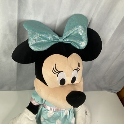 Disney Minnie Mouse 36-inch Jumbo Stuffed Animal Plush Toy in Blue Dress