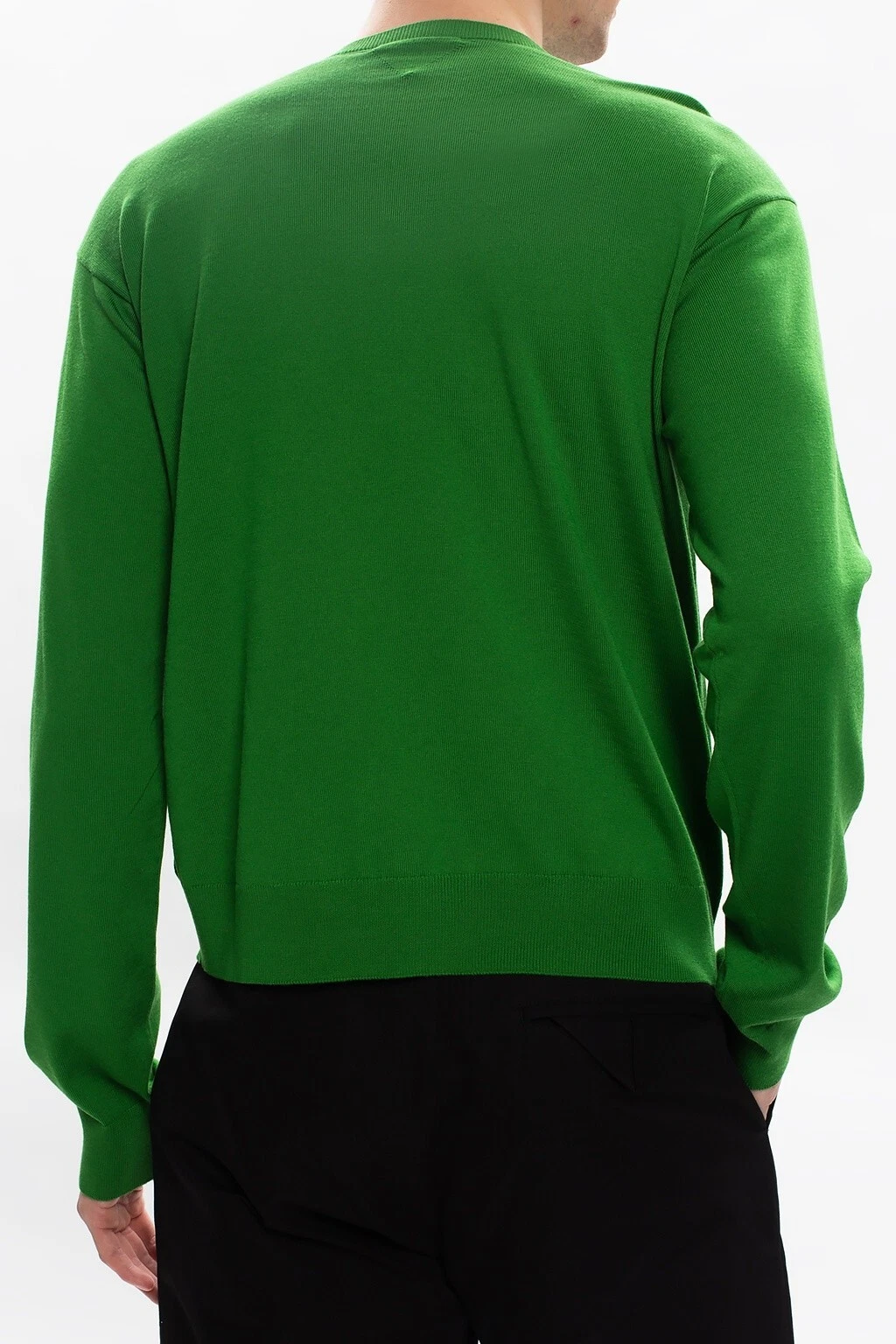 Bottega Veneta Green Button Detail Knitted Wool Sweater Size L Regular Fit
