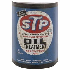 Vintage Style STP Half Oil Can Metal Wall Decor Man Cave Garage Hot rod