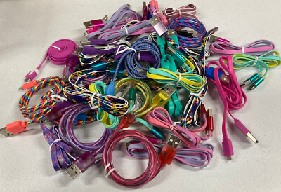 Micro USB 30+ PCS LOT Cables Loose 29.25''-39'' High Speed Charging & Data 