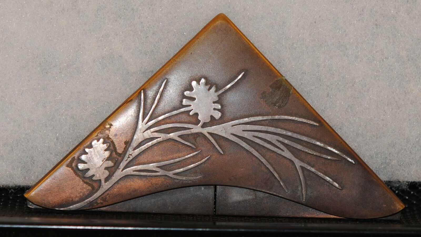Arts And Crafts HEINTZ sterling on bronze blotter corners 