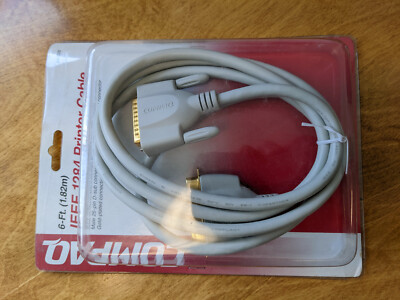 Compaq 6ft IEEE-1284 Bi-Directional Parallel Print Printer Cable DB25/Cen36