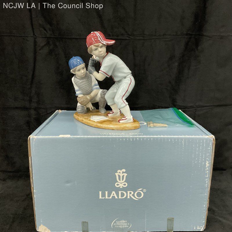 Lladro Spain 2 Boys Playing Baseball Broken Bat eBay