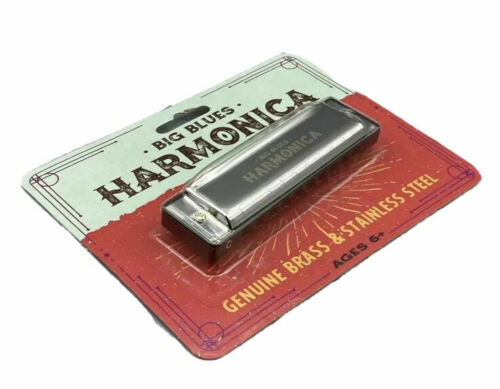 Big Blues Harmonica Genuine Brass & Stainless Steel Ages 6+ 4