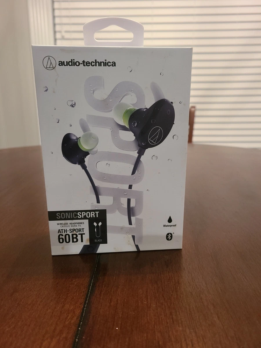 Audio Technica ATH SPORT60BT SonicSport Wireless In ear Headphones. Black. New