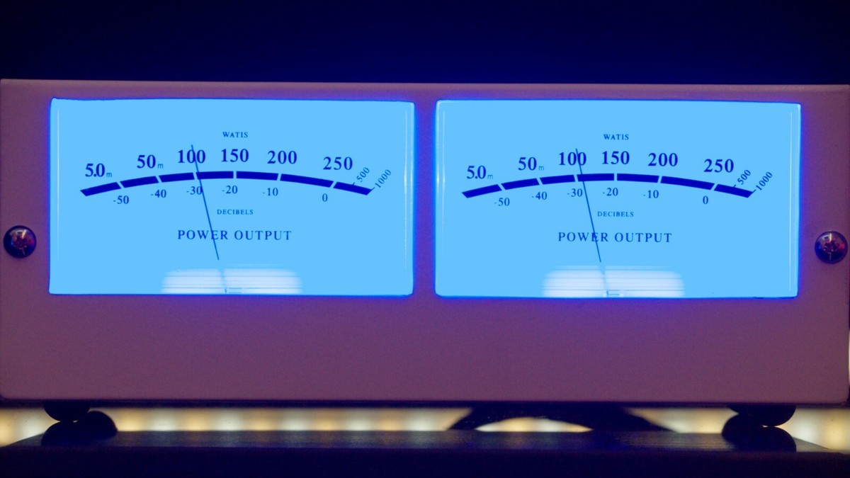 McIntosh Style Analog VU Meter Blue Studio HI FI RMS All Aluminium