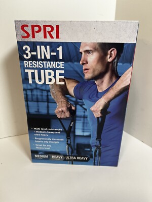 SPRI 3-IN-1 Resistance Tubes Medium Heavy Ultra Heavy Workout Sport Bands NEW