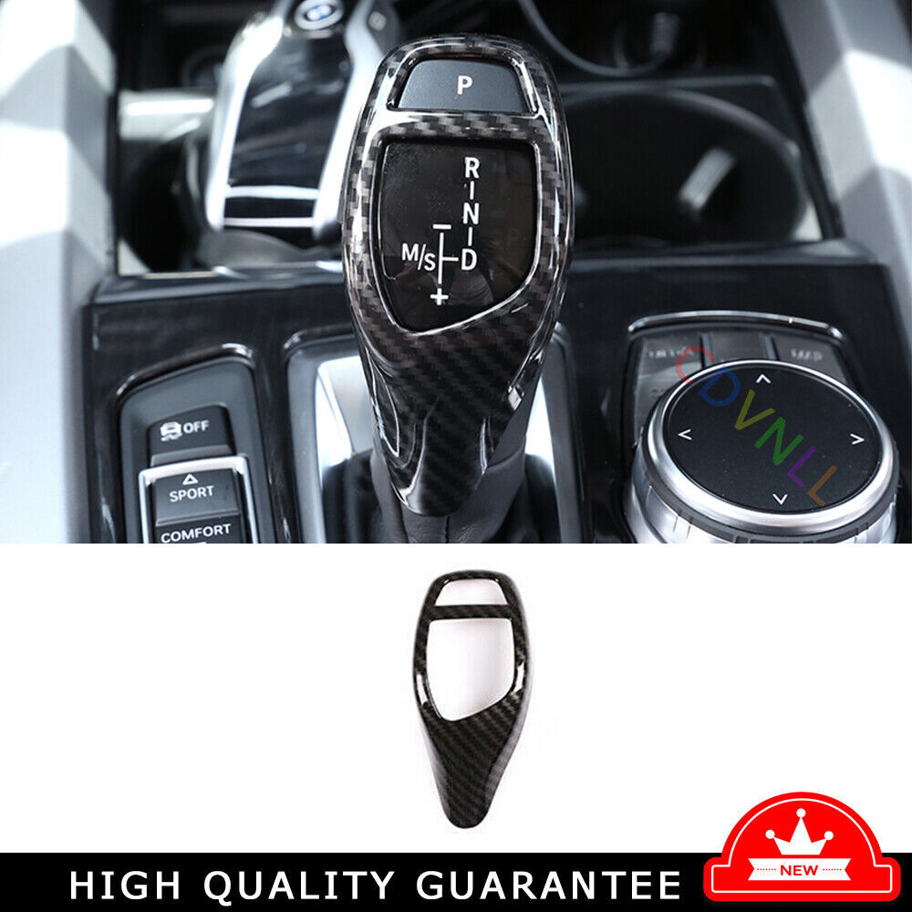 Car Gear Shift Knob Head Cover Trim For BMW X5 X6 F15 F16 2014-2018 Carbon Fiber