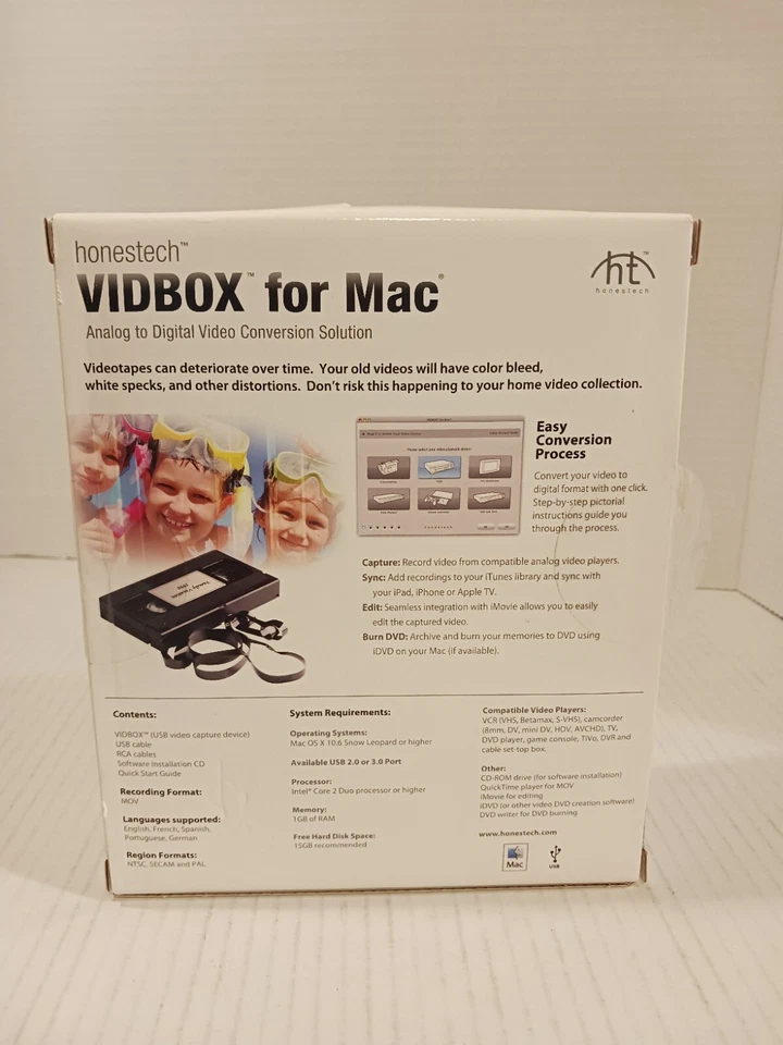 Honestech Vidbox For Mac Analog to Digital Video Conversion Solution Nib - Image 2 of 4