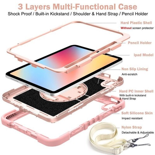Kid Heavy Duty Tough Case For iPad A16 10th 9th 10.2 8 7 6 5 9.7 Mini Air Pro 11 - Picture 27 of 65