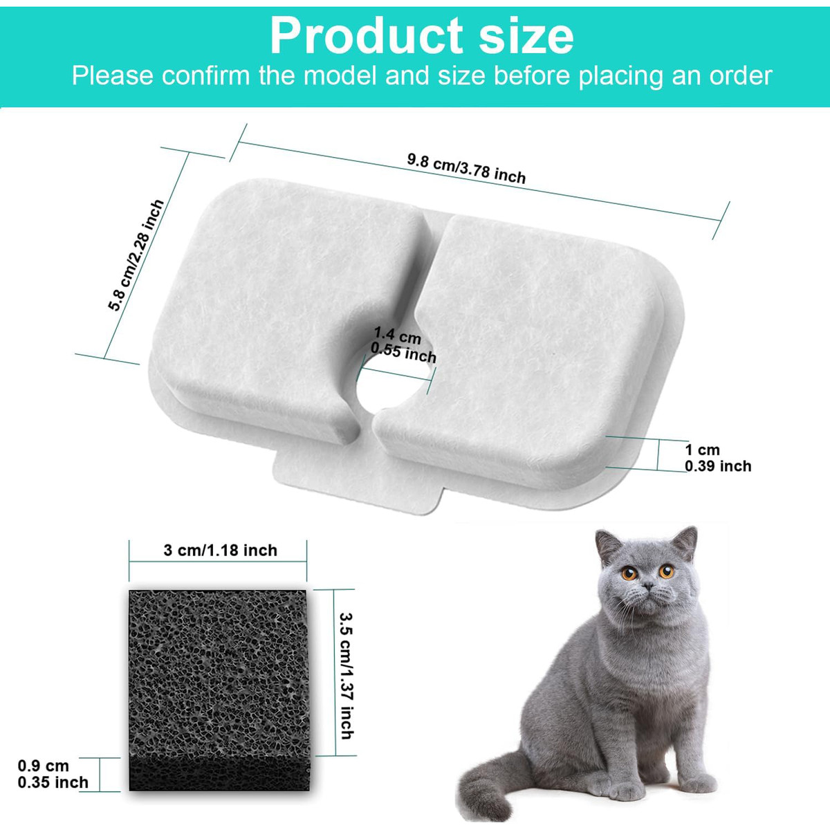 Katzen-Wasserbrunnen Filter – 4 Stück Ersatzfilter Für Edelstahl-Brunnen, Hält Wasser Sauber & Frisch