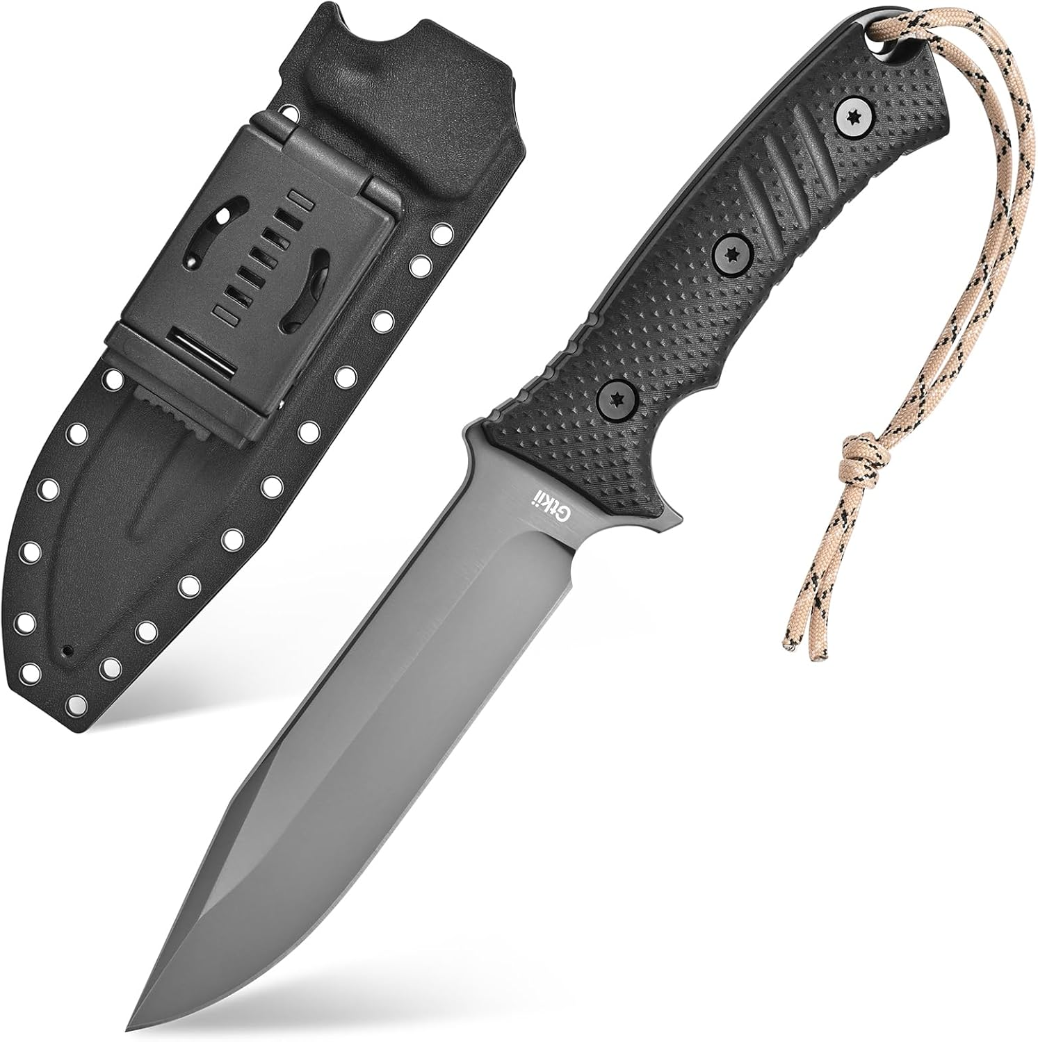 GTK2 Fixed Blade EDC Knife with AUS-10 Steel Blade and Nylon Fiberglass Handle