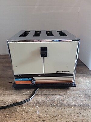 VTG Toastmaster 4-Slice Toaster Chrome Mid Century Modern MCM Model D143 