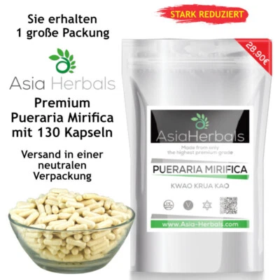 ASIA HERBALS THAILAND Pueraria Mirifica 500mg Kapseln - 130 Stück- Brustvergrößerung-Wechseljahre-PMS