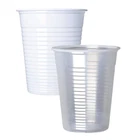 White & Clear Plastic Vending Cups Reusable / Disposable Drinking Cups 7oz