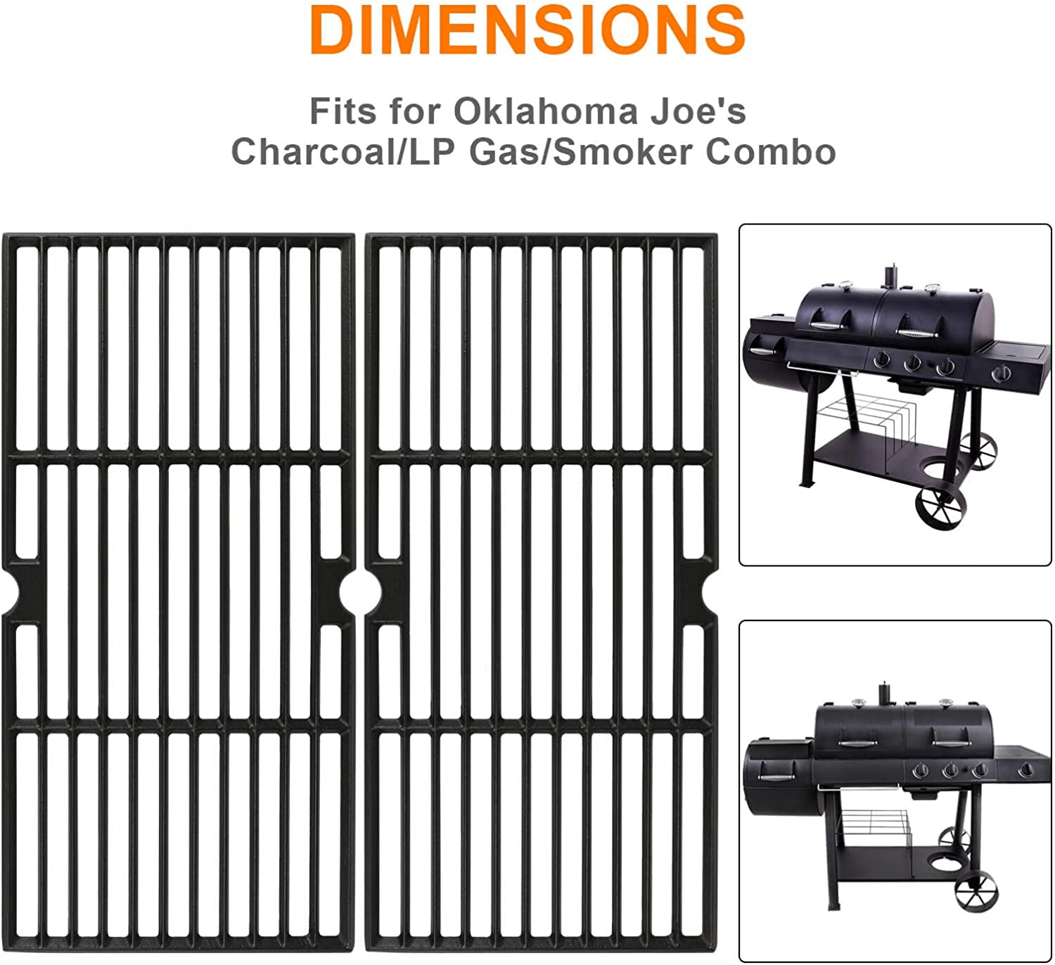Grill Grates for Oklahoma Joe'S Longhorn Combo Grill, Heavy Duty Cast