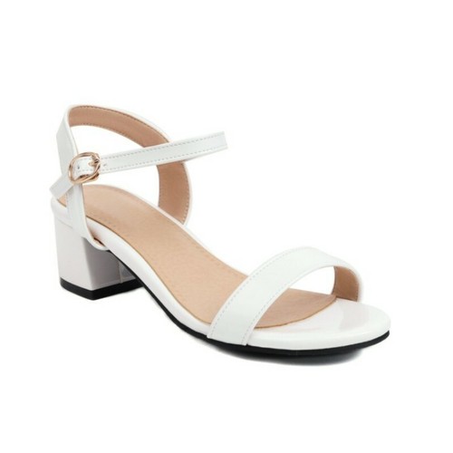 Low Cuban Heel Sandals Peep Toe 