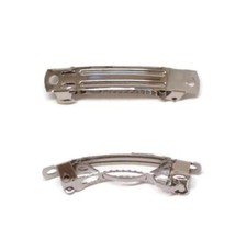 40mm 1.6" Long Nickel Silver Metal French Barrette Hair Blanks Findings 10 pcs