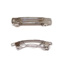 40mm 1.6" Long Nickel Silver Metal French Barrette Hair Blanks Findings 10 pcs