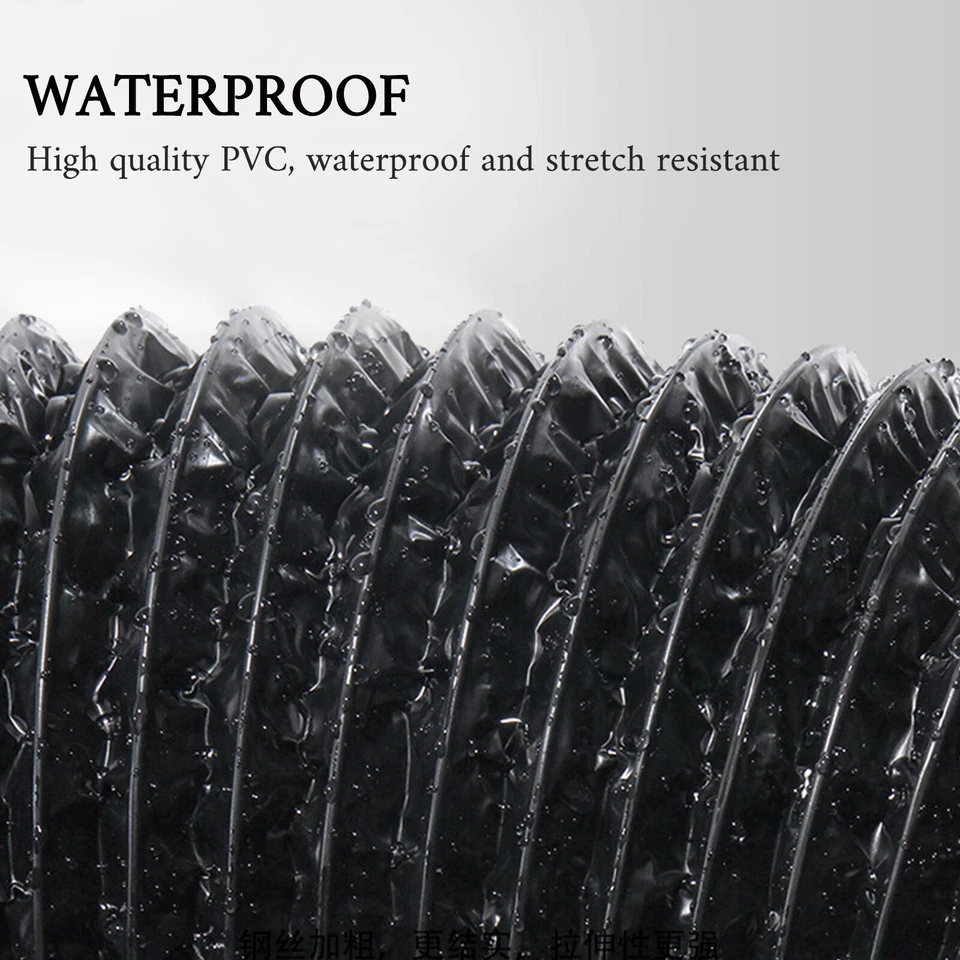 Manguera de ventilación de secadora de 4-8" 10-25 pies conductos de aire aislados flexibles para ventilación de climatización Foto 4 de 4