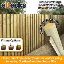 Premium Featheredge Post & Rail Fencing Kit 6ft Wide Thick Posts & Rails