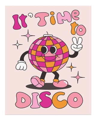 Retro Discokugel Wandkunst Buntes Und Spa�iges Design Pop Art Disco Ba
