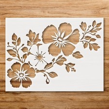 Large Flower Border Wall Art Reusable Plastic Stencil Custom Painting Templat  