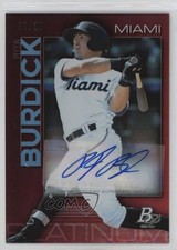 2020 Bowman Platinum Wal-Mart Top Prospects Red 7/10 Peyton Burdick Auto 0x2s