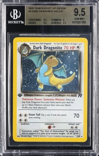 2000 POKEMON TEAM ROCKET 1ST EDITION #5 DARK DRAGONITE BGS 9.5