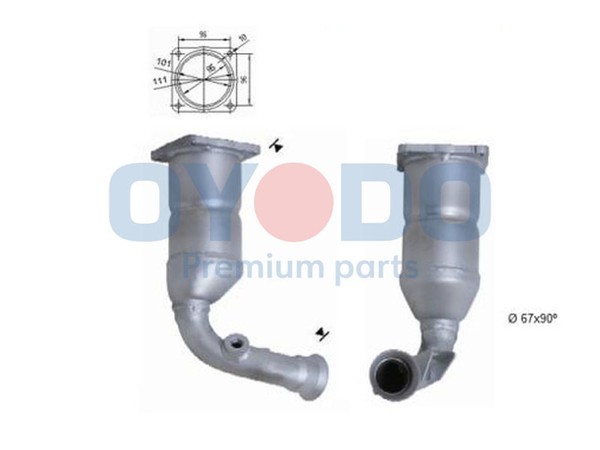 Katalysator Oyodo 10N0071-OYO FüR Peugeot 206 SW 2E 307 3H 2A Break 3E 3A 16V C4-image