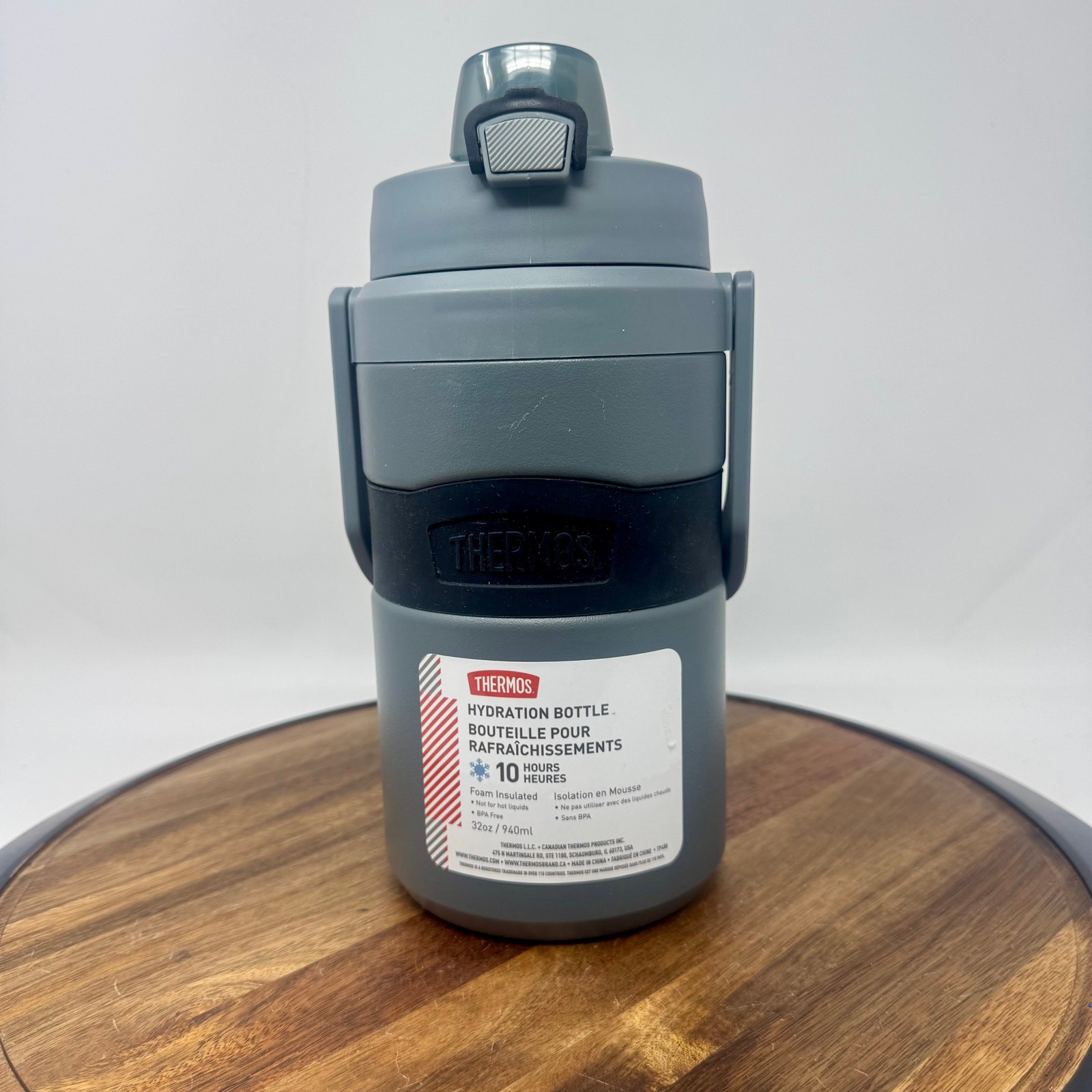 Foam Insulated Water Jug 32 Oz. Grey New!
