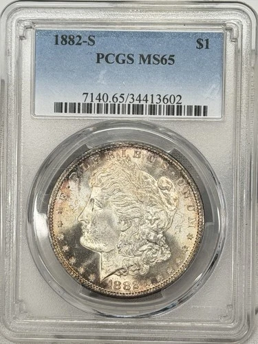 1882-S Morgan Dollar $1 PCGS MS65 San Francisco 90% Silver One US Coin