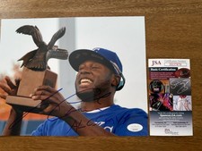 KANSAS CITY ROYALS LORENZO CAIN SIGNED 8x10 JSA COA ALCS MVP INSCRIBED AUTOGRAPH