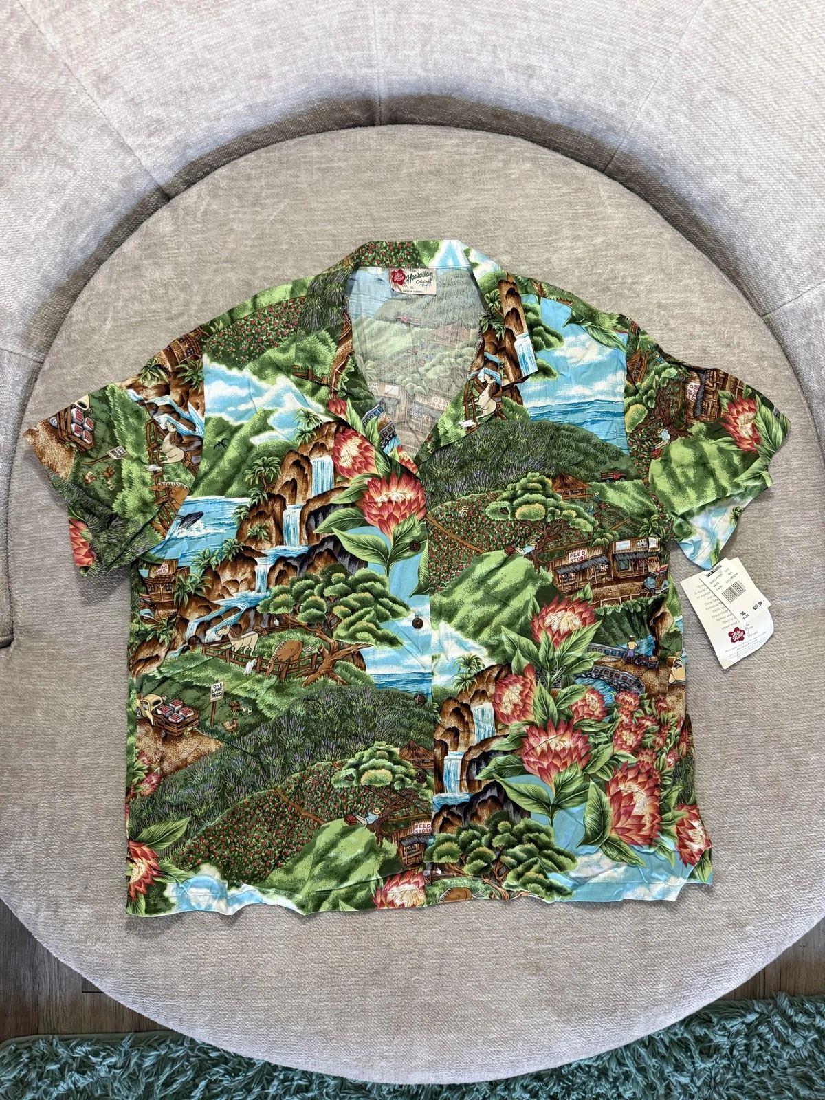 Hilo Hattie Hawaiian Shirt Mens XL Green Scenic Aloha Camp Button Front
Opens in a new window or tab